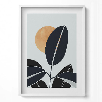 Függőleges kép keretben Növényi motívum napfénnyel