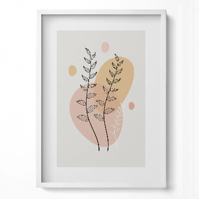 Függőleges kép keretben Absztrakt növényi motívumok