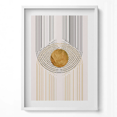 Függőleges kép keretben Absztrakt arany kör és vonalak