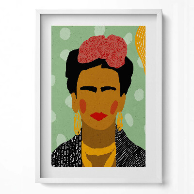 Függőleges kép keretben Női portré élénk színek