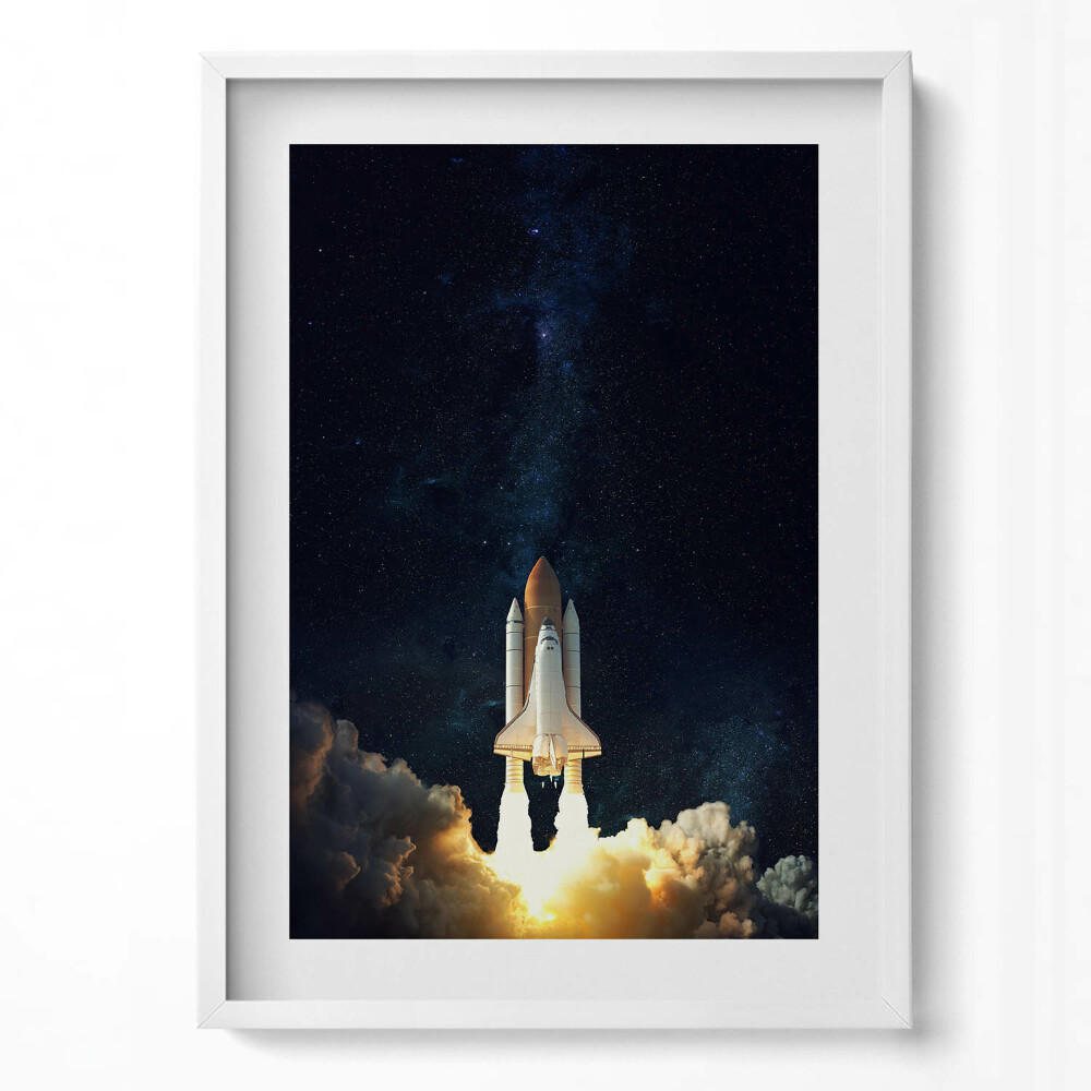 Függőleges kép keretben Űrhajó a csillagok között