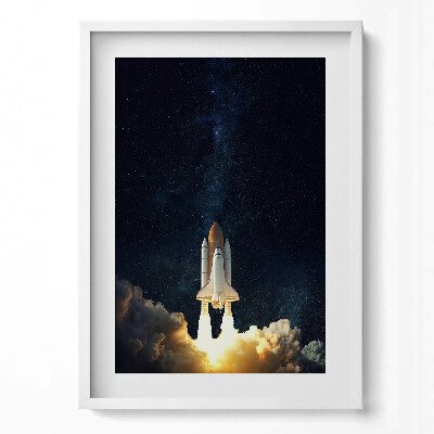 Függőleges kép keretben Űrhajó a csillagok között