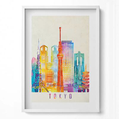 Függőleges kép keretben Színes tokiói városkép