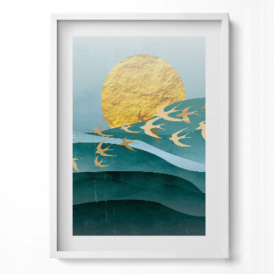 Függőleges kép keretben Napsütéses tengerparti táj