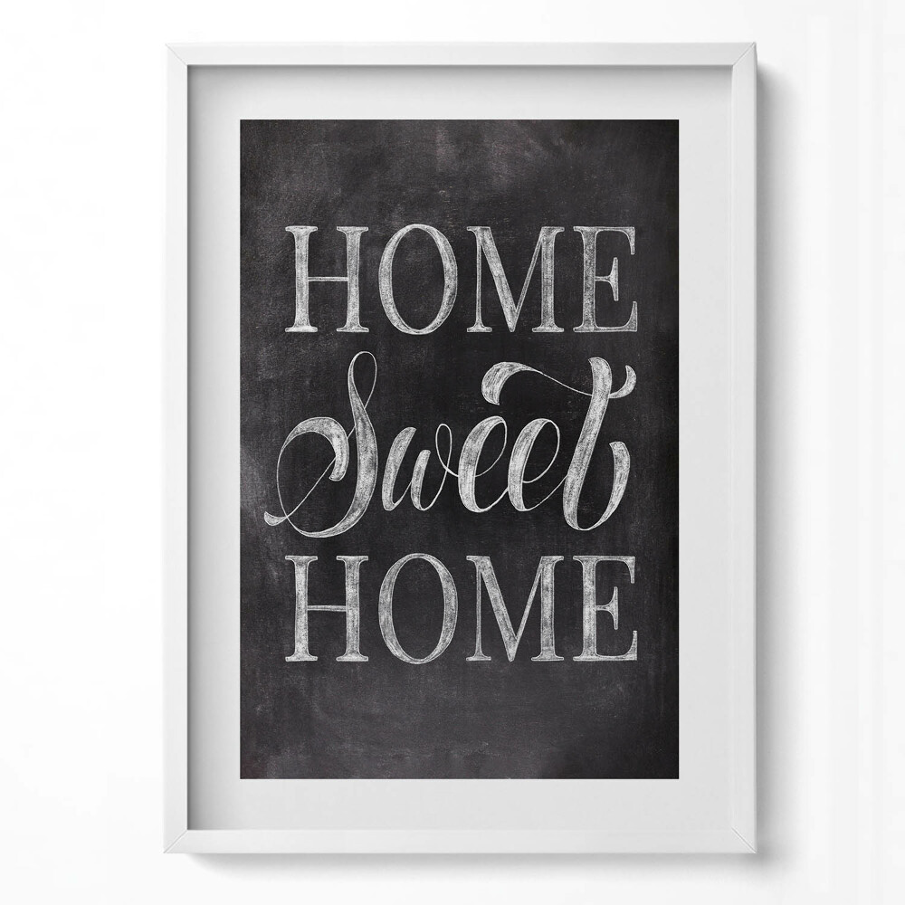Függőleges kép keretben Otthoni felirat "home, sweet home"
