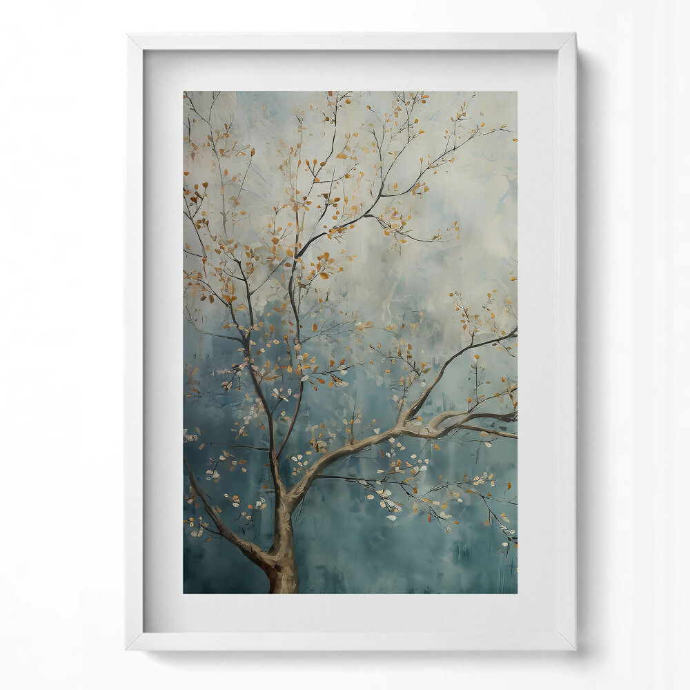 Függőleges kép keretben Tavaszi faágak lágy színek