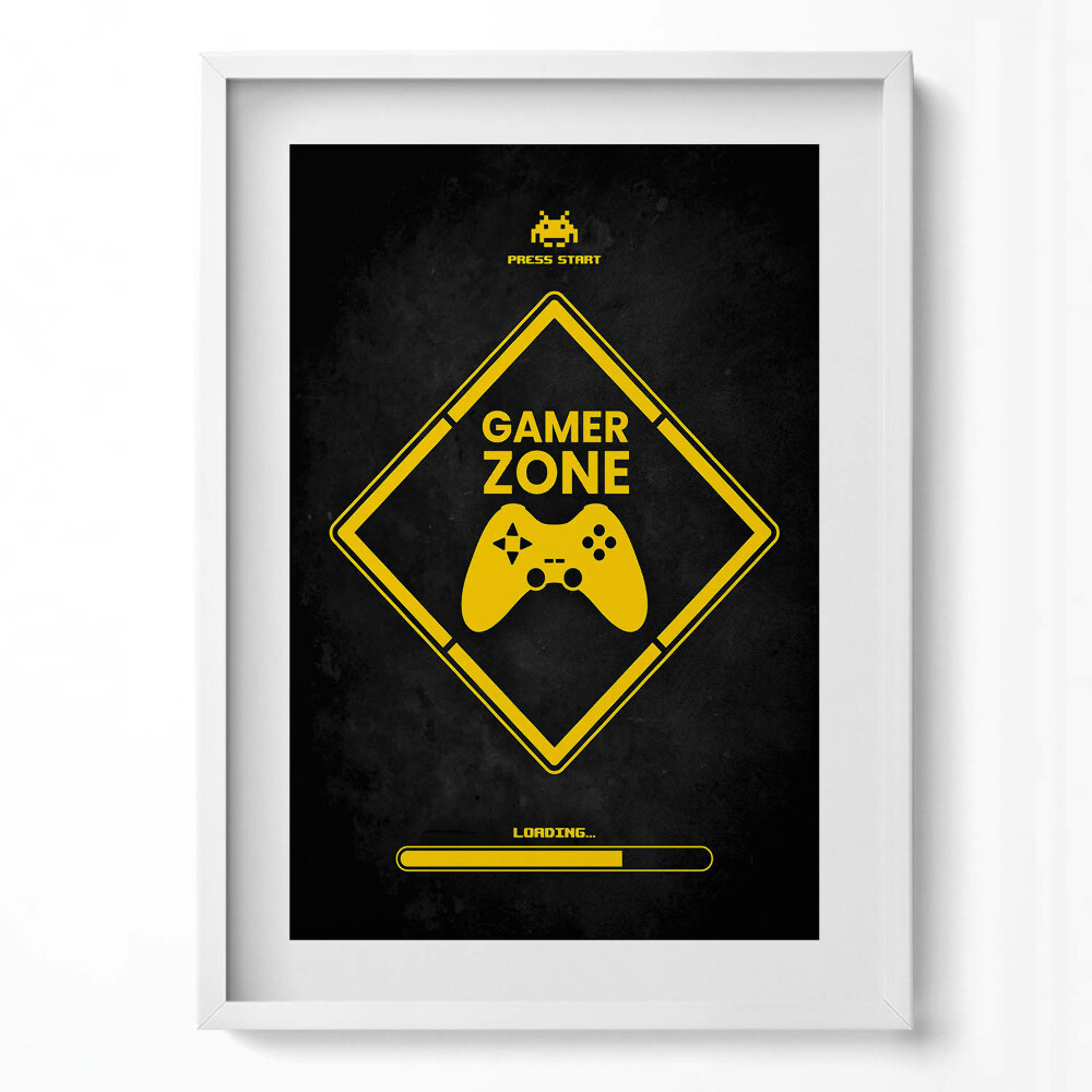 Függőleges kép keretben Játékos zóna videojátékok motívum