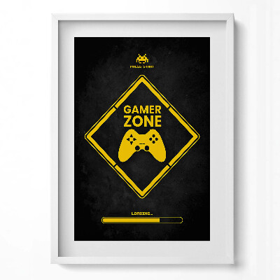 Függőleges kép keretben Játékos zóna videojátékok motívum