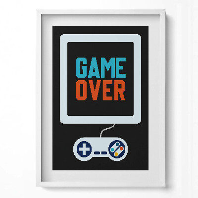 Függőleges kép keretben Játék vége felirat játékkonzol