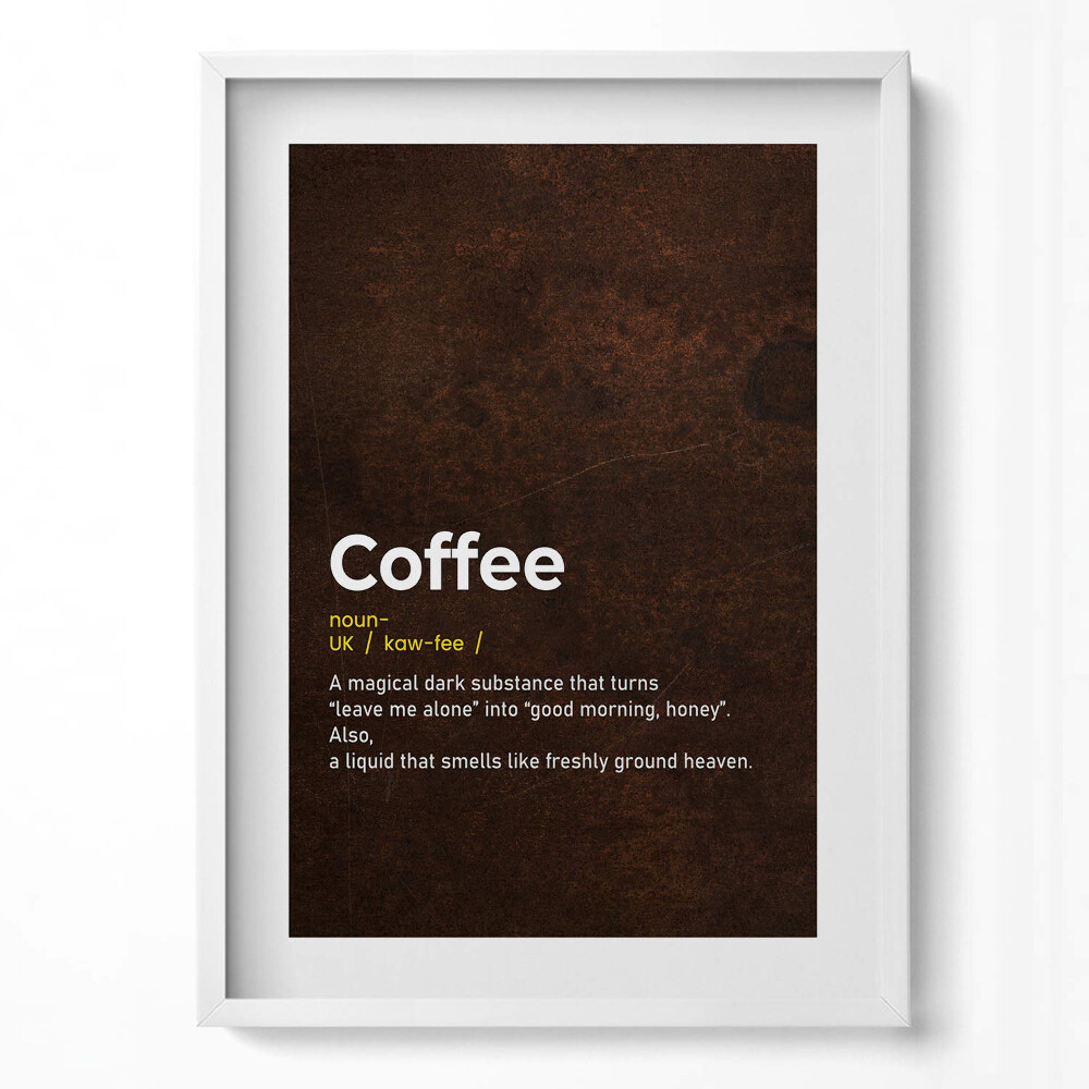 Függőleges kép keretben Kávé sötét illatos mágikus