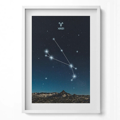 Függőleges kép keretben Kos csillagkép az éjszakai égbolton