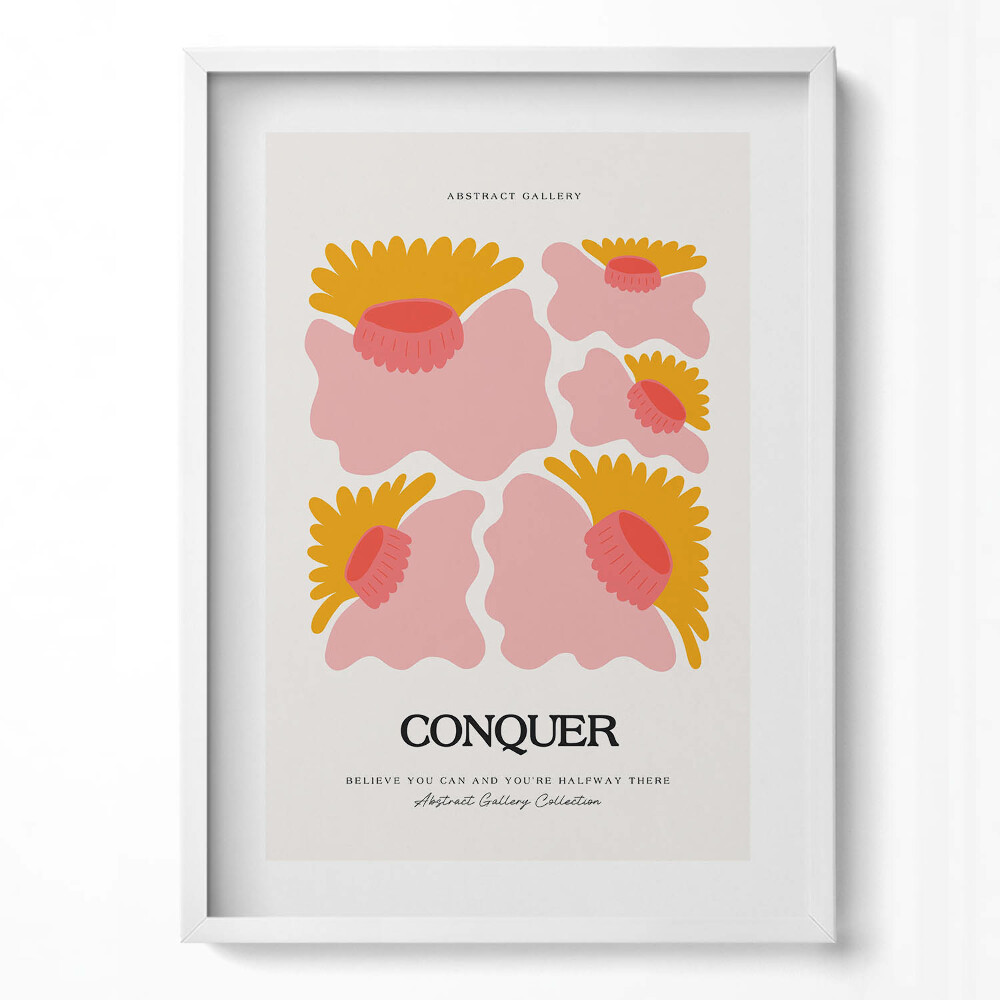 Függőleges kép keretben Absztrakt virágmotívumok