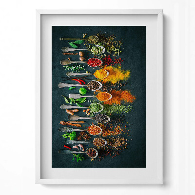 Függőleges kép keretben Fűszerek és gyógynövények elrendezése