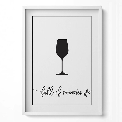 Függőleges kép keretben Borospohár sziluettje emlékekkel