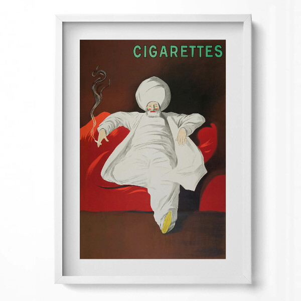 Függőleges kép keretben Szüreti illusztráció egy szultánról cigarettával