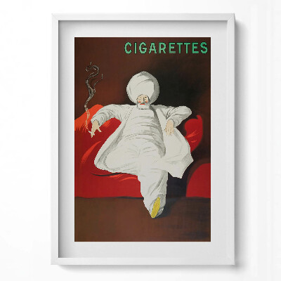 Függőleges kép keretben Szüreti illusztráció egy szultánról cigarettával