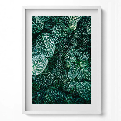 Függőleges kép keretben Zöld levelek mintázata