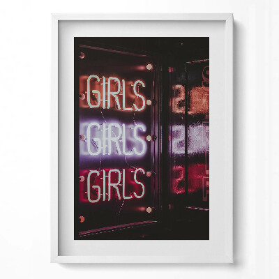 Függőleges kép keretben Neon felirat: 