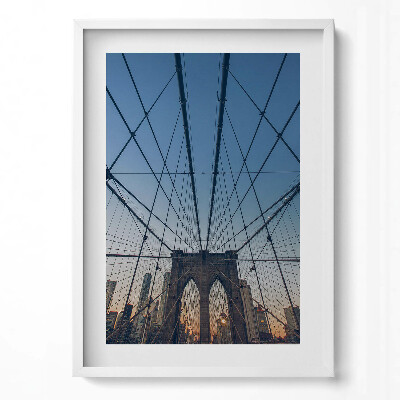Függőleges kép keretben Brooklyn híd geometrikus perspektívája