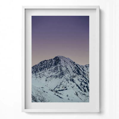 Függőleges kép keretben Havas hegy csodás tájjal