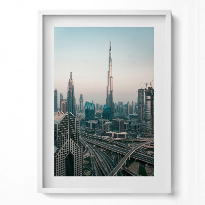 Függőleges kép keretben Modern városi táj felhőkarcolók