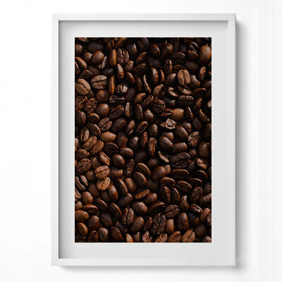 Függőleges kép keretben Kávébabot ábrázoló festmény