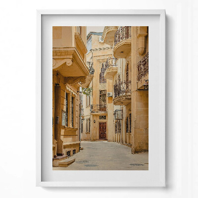 Függőleges kép keretben Szűk utcácska régi épületek