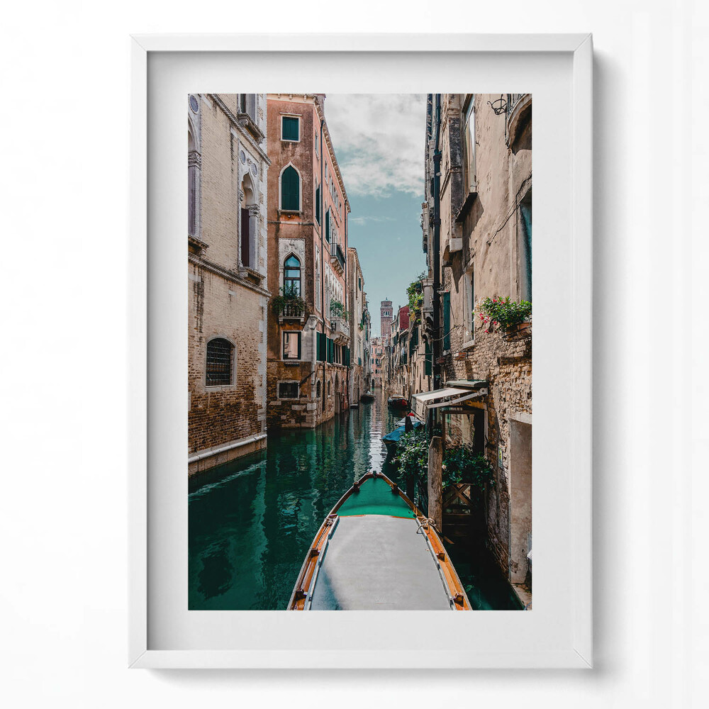 Függőleges kép keretben Velencei csatorna és gondola