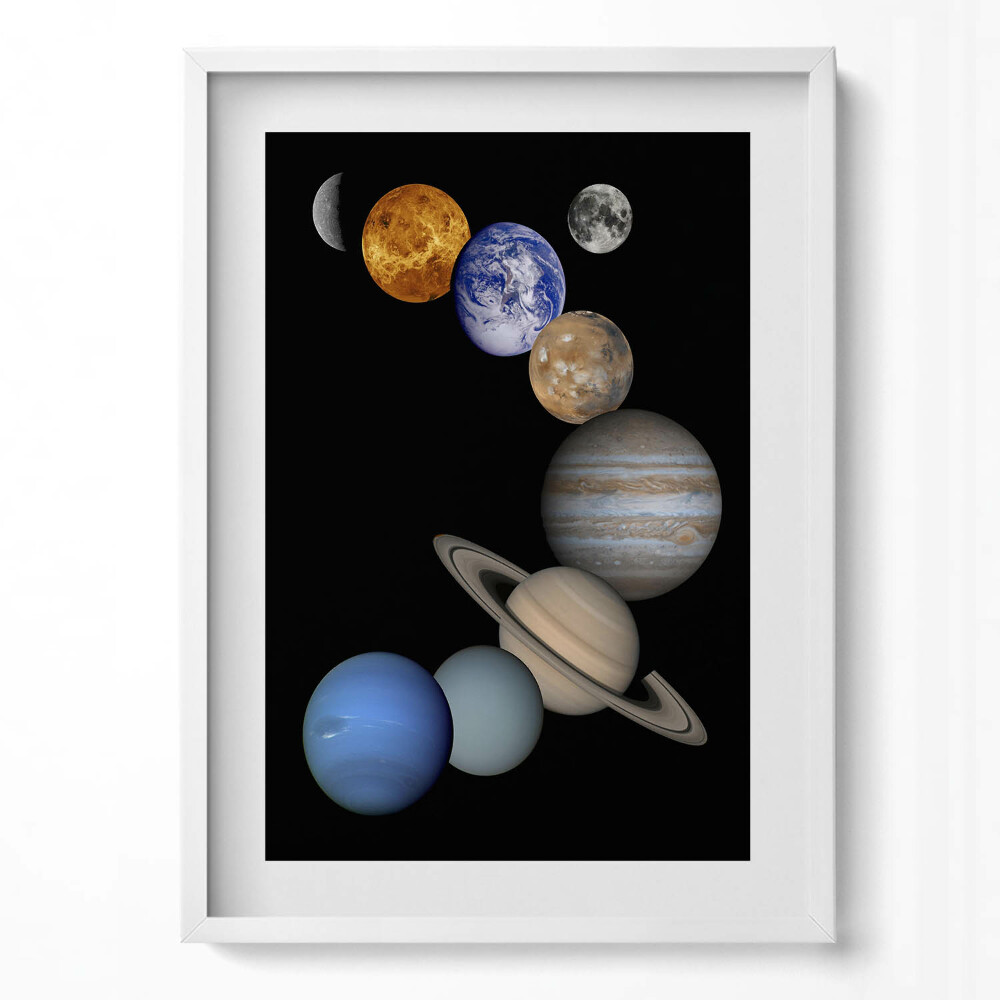 Függőleges kép keretben Bolygók és holdak sorozata
