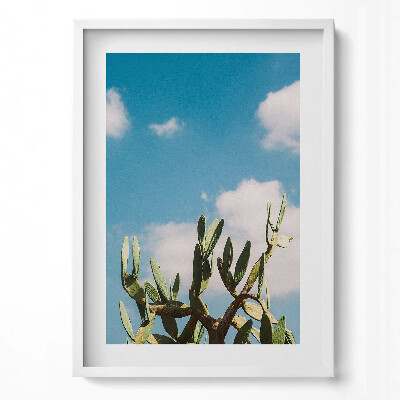 Függőleges kép keretben Kaktuszok kék égen