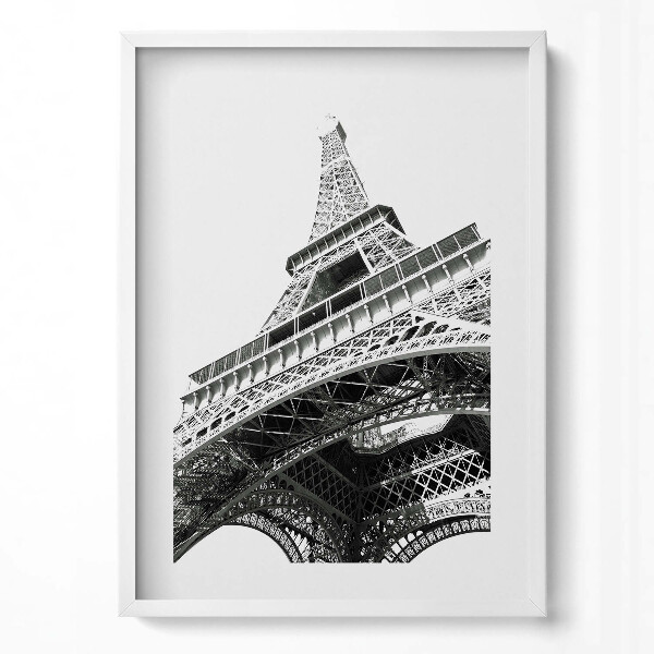 Függőleges kép keretben Eiffel-torony fekete-fehér stílusban