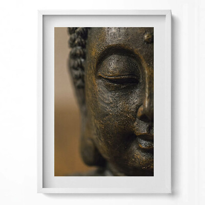 Függőleges kép keretben Buddha szobor arca