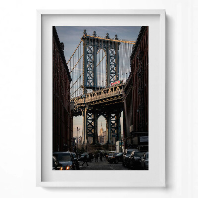 Függőleges kép keretben Híd városi táj épületek