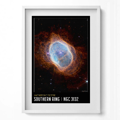 Függőleges kép keretben Csillagközi köd és fénylő csillagok