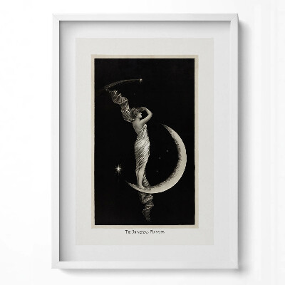 Függőleges kép keretben Női alak a holdon