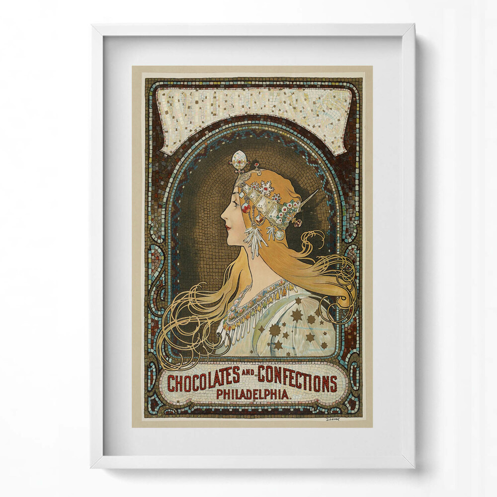 Függőleges kép keretben Art nouveau női portré