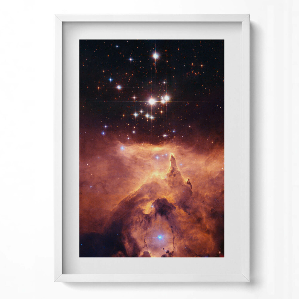 Függőleges kép keretben Csillagos égbolt és galaxis