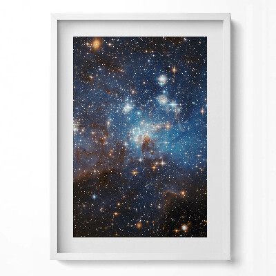 Függőleges kép keretben Csillagos égbolt galaxisokkal