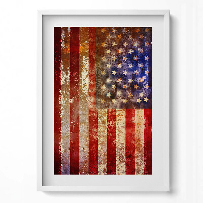 Függőleges kép keretben Régi amerikai zászló mintázat