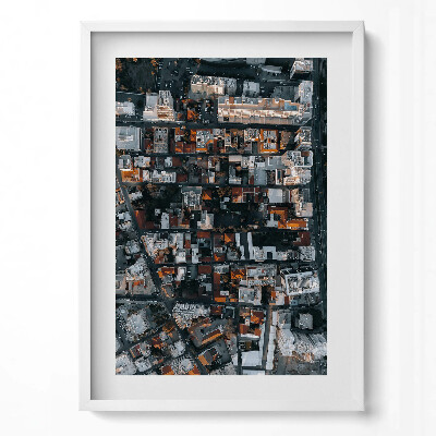 Függőleges kép keretben Városi táj tetőzetek