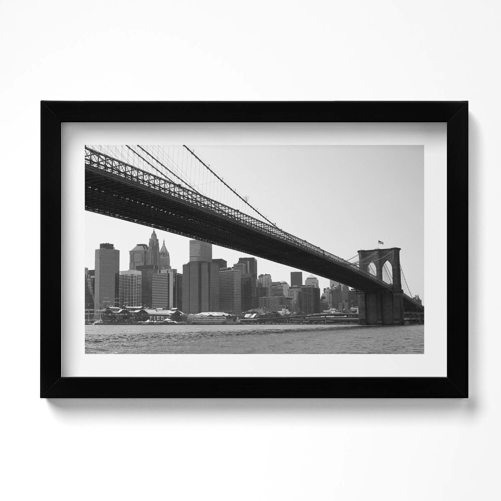 Kép keretben Brooklyn híd New Yorkban