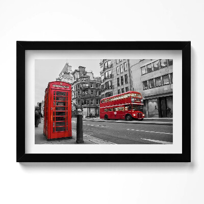 Keretezett kép Vintage amerikai busz az utcán