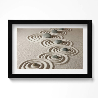 Keretezett kép Zen - Kövek homokkörökön