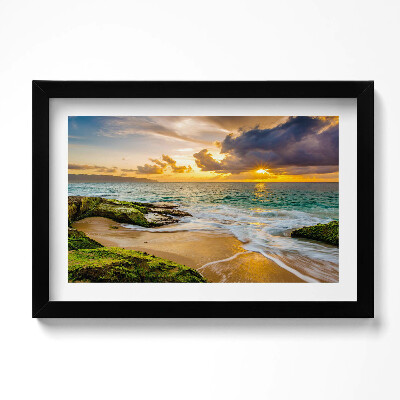 Kép keretben Tengerpart naplementében