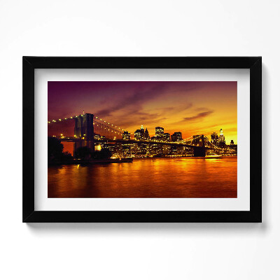 Keretezett kép A Brooklyn híd esti látképe