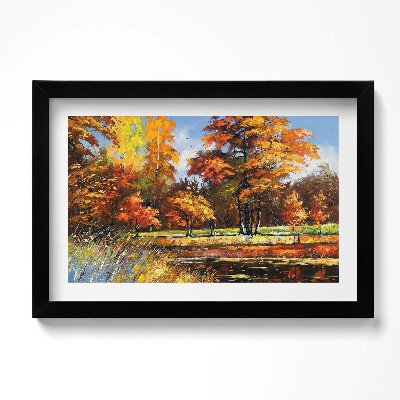 Kép keretben Festett ősz és folyó