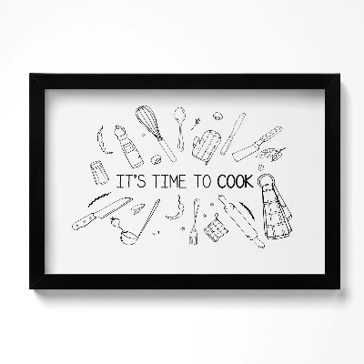 Keretezett kép Itt az ideje főzni - Konyhai felirat