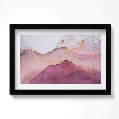 Keretezett kép Rózsaszín absztrakt arannyal