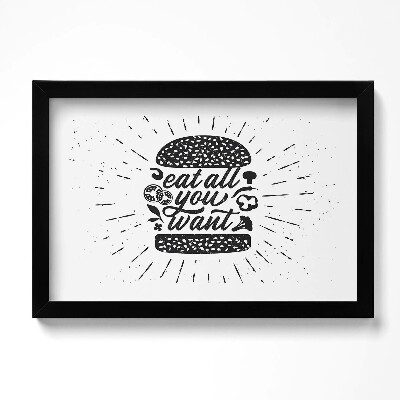 Keretezett kép Eat all you want - felirat a konyhához