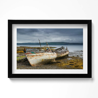 Kép keretben Salen Bay és hajók